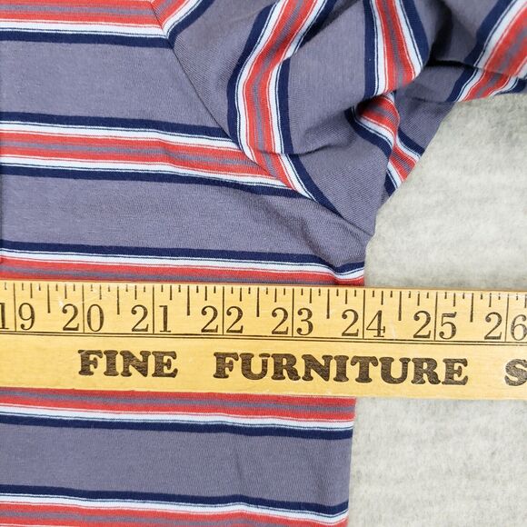 Criquet Golf Polo Shirt Mens 2XL Gray Red Striped Organic Cotton 4‎ Button - Picture 3 of 6
